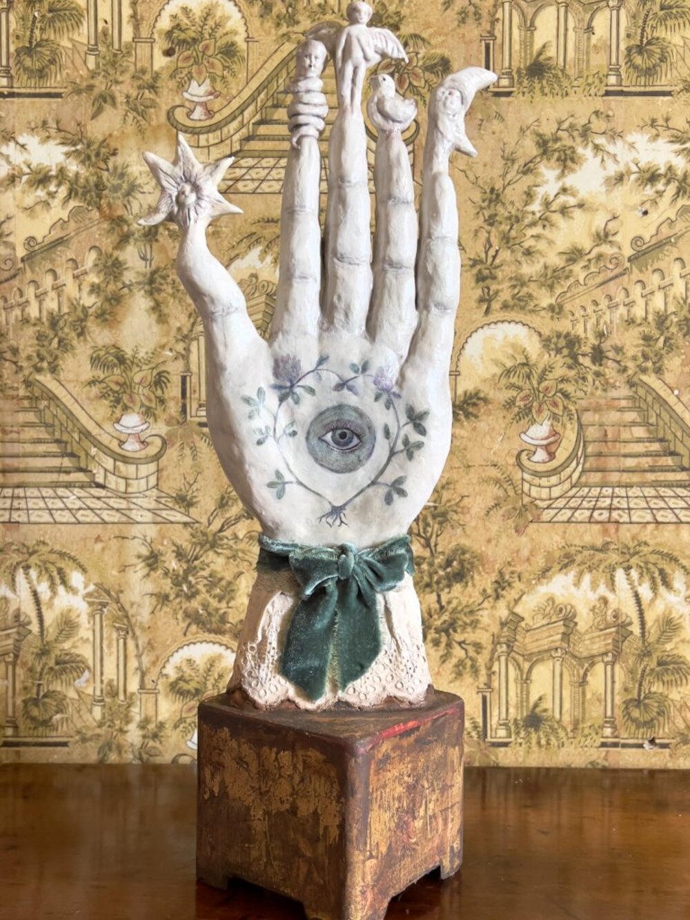 Heart & Hand Old World Sculpture by Dee Sprague